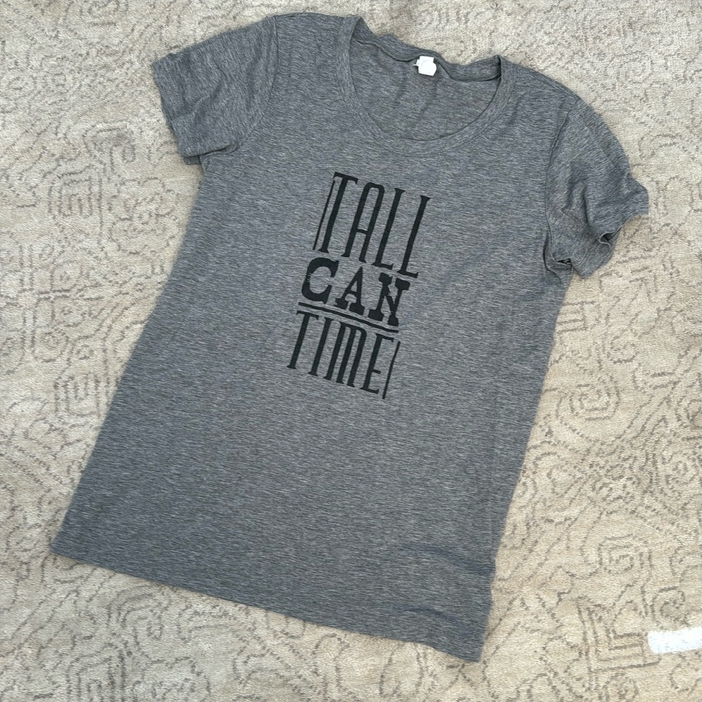 Bella graphic t, ‘tall can time’